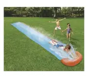 Bestway H2O Go 18ft Single Water Slide Built In Speed Ramp Drench Pool Brand New