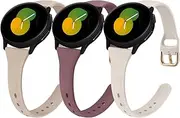 [3 Pack]Slim Bands for Samsung Galaxy Watch 5 Bands 40mm 44mm/Galaxy Watch 6 Bands/Galaxy Watch 4 BandWomen Men, Soft Silicone Slim Thin Narrow Sport Wristband for Galaxy Watch 6/5/5 pro/4/3