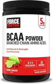 Force Factor BCAA Amino Acids Supplement 2:1:1, Delicious and Refreshing BCAA Po
