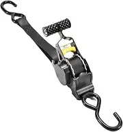 Ratchet Straps with Hook - Retractable Ratchet Straps | Cargo Mall Retractable Ratchet Strap | Heavy Duty Automotive Exterior Accessories for Kayak Appliances Cargo Trailer Lawn Equipment