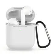 For AirPods 2nd Gen Case, Silicone Protective Cover, Snap Hook, Transparent