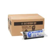 36 Litre Kitchen Tidy Bag Large Bin Liner HDPE Garbage Bag BLACK, Ctn of 1000
