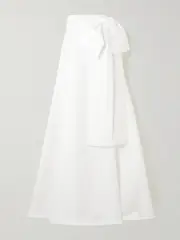 [BERNADETTE] BERNADETTE - Beatrice Bow-detailed Taffeta Maxi Skirt - Ivory - FR 40 FR 40 Ivory