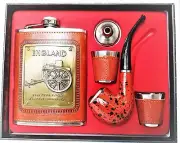Hip Flask Gift Set with Stainless Steel with 2 Shot Glasses, 1 Funnel and 1 Pipe