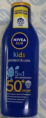 NIVEA SUN Kids Protect & Care Suncream Lotion SPF 50+ 200ml *new*