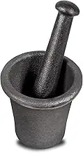Cast Iron Mortar and Pestle Tool Set Heavy Duty Mortar Pestle Multipurpose for Kitchen Spices Grinder Smasher, Rock-Ore Crusher Large Size 8.3 inch Pestle and 8 Pound Mortar Pestle Set Manual