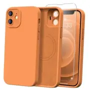 Designed for iPhone 12 Mini Case with Screen Protector - Upgraded Papaya Orange