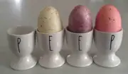Rae Dunn by MAGENTA Set of 4 EASTER "PEEP" White Ceramic EGG CUPS - NEW, RV$39