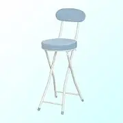 Folding Chair Counter Folding Bar Stool, Home Folding Chair with Backrest, Portable Tall Stool for Office Dining Room Assembly Free(Blue)