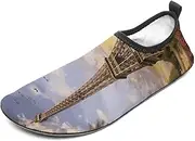 [BTCOWZRV] Water Shoes for Women Men Eiffel Tower Paris Water Sports Shoes Slip-on Breathable Lightweight Athletic Aqua Sock