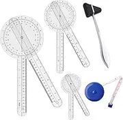 OIIKI, 5 Piece Physical Therapy Set, Including 12/8/6 inch Goniometer, Taylor Hammer, Tape Measure