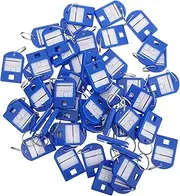 HOUDERCO Hotel Key Tags 50pcs Key Chain Id Labels Plastic Key Ring Tags with Split Ring for Luggage Pet Names