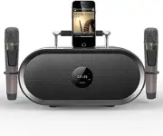 RHM Karaoke PA Speaker System with 2 Wireless Microphones Bluetooth / AUX/USB/SD