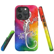 For iPhone 15 Pro Max Case, Shielding Cover, Rainbow Lizard