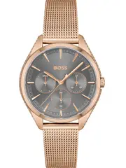Hugo Boss 1502639 Grey Dial Rose Gold Stainless Steel Womens Watch