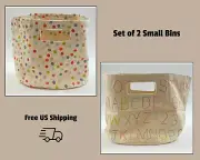 Pehr Tidy Up Small Multi Dot & Alphabet Cube Bin Multi-Color Set of 2