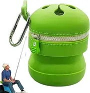 Silicone Trash Can - Portable Waterproof Waste Bin Bait Storage - Multifunctional Rubbish Bins with Hook for Backpacking Climbing Walking