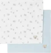 Steiff Unisex Baby Muslin Nappies, Pack of 2, Portable Blanket, Bright White, One Size, bright white, One size