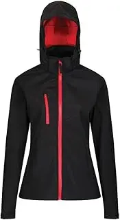 [REGATTA] Womens/Ladies Venturer 3 Layer Membrane Soft Shell Jacket, Black/Red, 12 US