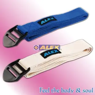 台灣製造 ALEX B-23 瑜珈伸展帶(只) 米白/寶藍 瑜珈健身 (6.3折)