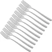 Zerodeko Elegant 12-Piece Stainless Steel Dinner Forks Silverware Set for Home Restaurant Hotel Appetizer Salad Dessert Steak Forks Dishwasher Safe Stylish
