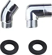 GisWell 2 Pieces Angle Piece for Shower Head, Shower Hose Adapter, Hand Shower Adapter, Universal Shower Hose Adapter with washers for Hand Showers, Shower Trays