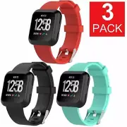 3 PACK Fitbit Versa Silicone Replacement Band Sport Fitness Yoga Wristband
