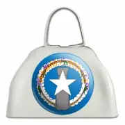 Northern Mariana Islands US Territory Flag White Cowbell Cow Bell Instrument
