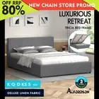 ALFORDSON Bed Frame Queen Double King Single Gas Lift Storage Base Grey Fabric