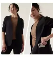 Athleta Avenue Blazer Size 14 Black Jacket with pockets Brand New Business Work
