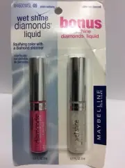 BONUS Maybelline Wet Shine Diamonds Lip Gloss PLUM SOLITAIRE + CLEAR CUT DIAMOND