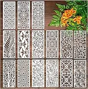 15 Pieces Stencils for Painting, Border Leaf Stencil Template Plant Furniture Cake Decorative Stencils for Wood DIY Craft Canvas Fabric Home Decor (15pcs Border)
