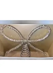 NIB CHRISTIAN SIRIANO GOLD SILVER METAL RHINESTONE JEWEL BOW TREE TOPPER Xmas
