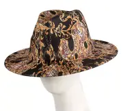 Patterned unisex felt flat brim fedora hat. 100 % Aussie family business