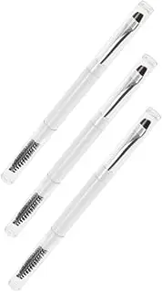 FRCOLOR 3pcs Dual Ended Makeup Brushes for Eyebrow Eyelash Grooming Applying Concealer Shaping Brows Blending Eyeshadow with Soft Bristles