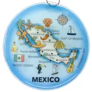 Mexico Glass Ornament - Map Christmas Tree Decoration - Art Glass Light Catcher