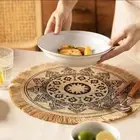 Non-Slip Braided Place Mats Heat Resistant Woven Vase Mats Dining Table