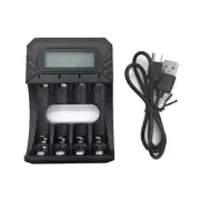 Efficient 4-Bay Lithium Battery Charger Dock Adapter for AA 3A 1.5V Batteries
