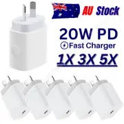 5 PACK Bulk For iPhone iPad 20W USB C Type C Power Adapter PD Fast Charger Block