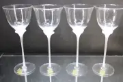 Mikasa "Tulip Frost" Crystal Wine Goblets Set of 4