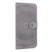Iphone 11 Pro Max Pressed Printing Pattern Horizontal Flip Pu Leather Case With Holder and Card Slots and Wallet (Gray)