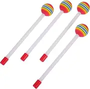 HONITANO 4Pcs Rainbow Drumsticks for Percussion Mallets Durable Musical Instruments for Rhythm Development Suitable for Beginners and Young Musicians