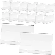30pcs Clear Sign Holders Stable Table Stands Easy Insert Tabletop Display for Weddings Events Restaurants Retail Shape Design