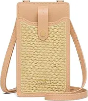 [Valentoria] Womens Cellphone Crossbody Bag Small Light Leather Shoulder Purse Handbag Card Wallet Lanyard Case Girls Satchel Pouch, H2-pink