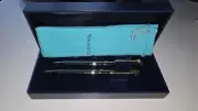 Tiffany & Co T-Clip Ruthenium and Gold Plate Ballpoint Pen and Mechanical Pencil