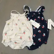 NWT Janie And Jack Girl 2-piece pineapple cherry Bathing Suit Swim SET 6 9 12