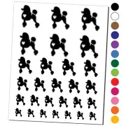 Standard Poodle Dog with Heart Temporary Tattoo Water Resistant Set