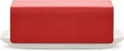 Alessi Mattina BG04 R - Design Butter Container, Made of Porcelain with Lid in 18/10 Stainless Steel, Colored with Epoxy Resin, Red