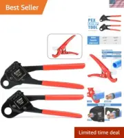 Compact iCrimp Angle PEX Crimp Tool with Cutter & Go/No-Go Gauge for Plumbers
