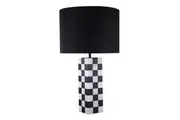 LEXI LIGHTING Shepherd Check Marble Stone Table Lamp | Black | White | LL-27-022